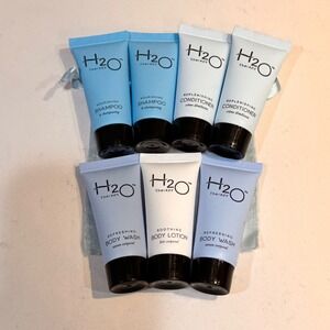 New Set of 8 H2O Therapy Travel Size Shampoo Conditioner Body Wash Lotion Lot
